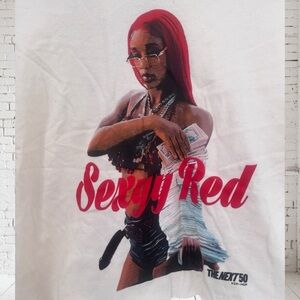 Sexyy Red Crop Tee Small NWOT | White Graphic T-Shirt + Rap Diva Energy 💅🎤